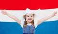 Dutch child with flag of Netherlands